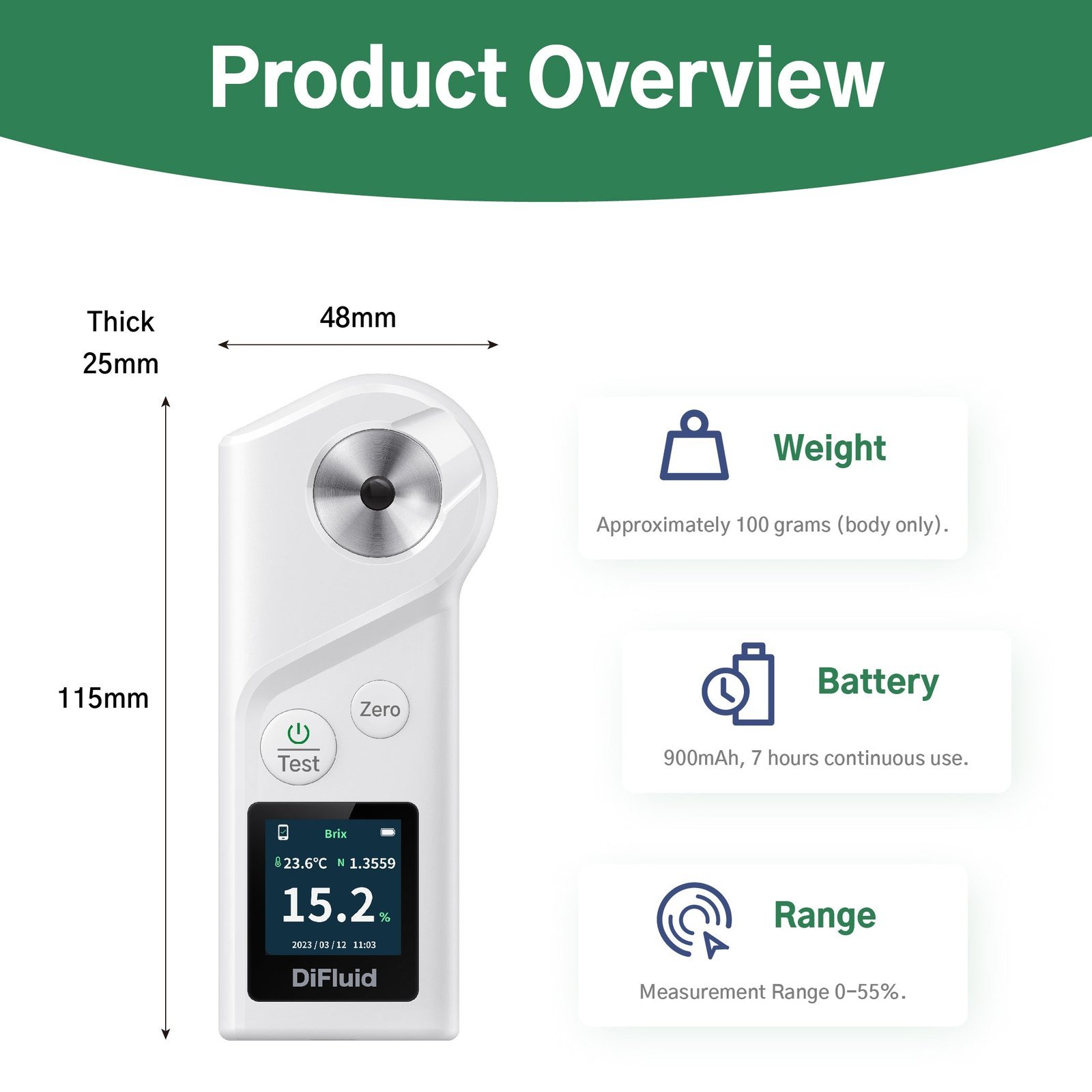 Portable Digital Veterinary Cow Milk Analyzer Dairy Brix Refractometer for Colostrum